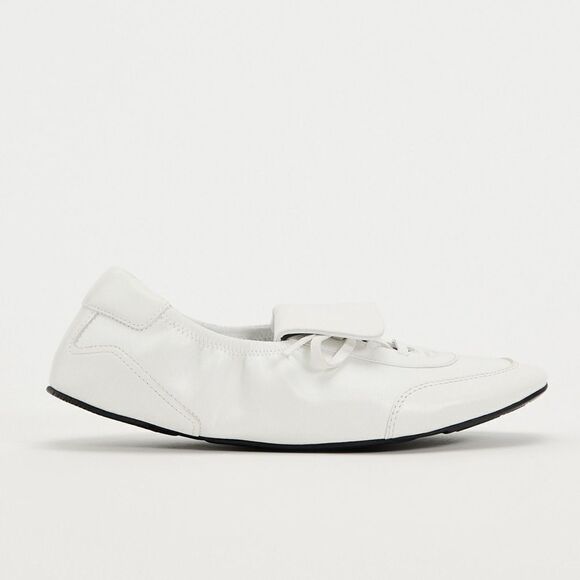 ZARA LACE-UP LOW HEEL LEATHER SHOES - Picture 6 of 16